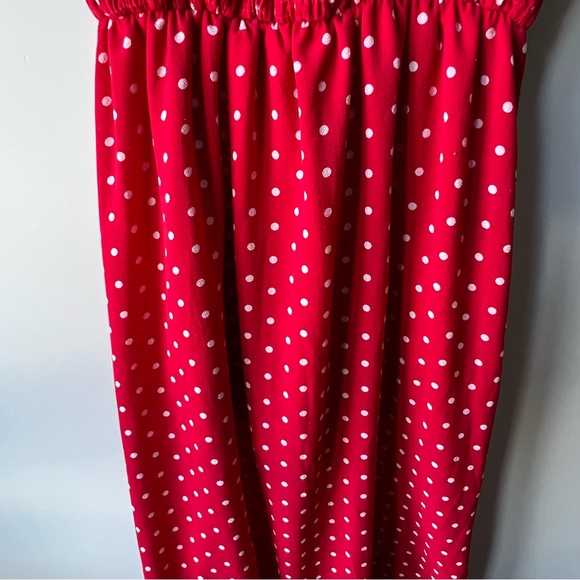 Peach Love California red and white poka dot spring summer dress maxi size small - Picture 5 of 13